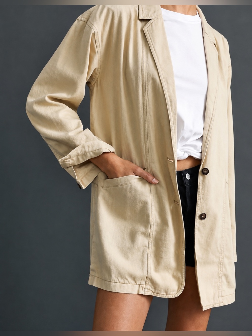 Pilcro NWT linen blend long blazer, medium